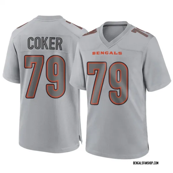 Men's Andrew Coker Cincinnati Bengals Game Gray Atmosphere Fashion Jersey
