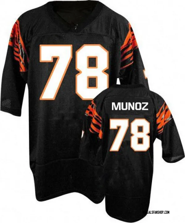 Men's Anthony Munoz Cincinnati Bengals Authentic Black Throwback Jersey