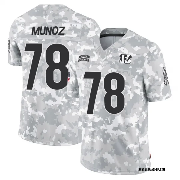 Men's Anthony Munoz Cincinnati Bengals Limited Arctic Camo 2024 Salute to Service Jersey