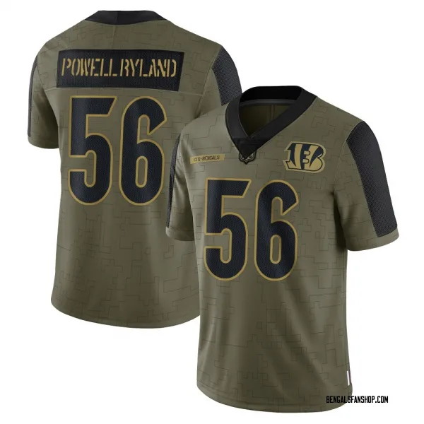 Men's Antwaun Powell-Ryland Cincinnati Bengals Limited Olive 2021 Salute To Service Jersey