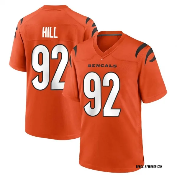 Men's B.J. Hill Cincinnati Bengals Game Orange Jersey