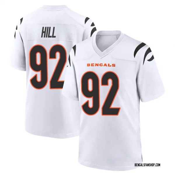 Men's B.J. Hill Cincinnati Bengals Game White Jersey