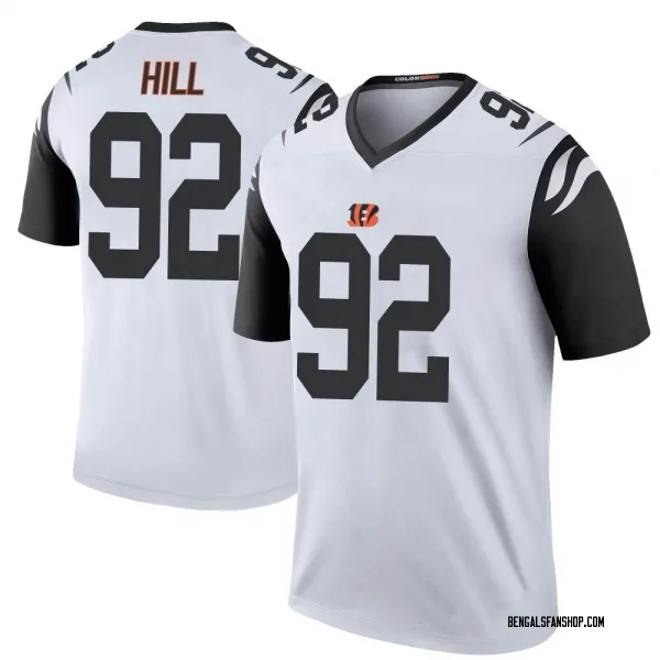 Men's B.J. Hill Cincinnati Bengals Legend White Color Rush Jersey