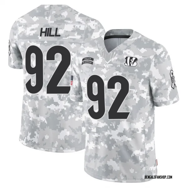 Men's B.J. Hill Cincinnati Bengals Limited Arctic Camo 2024 Salute to Service Jersey