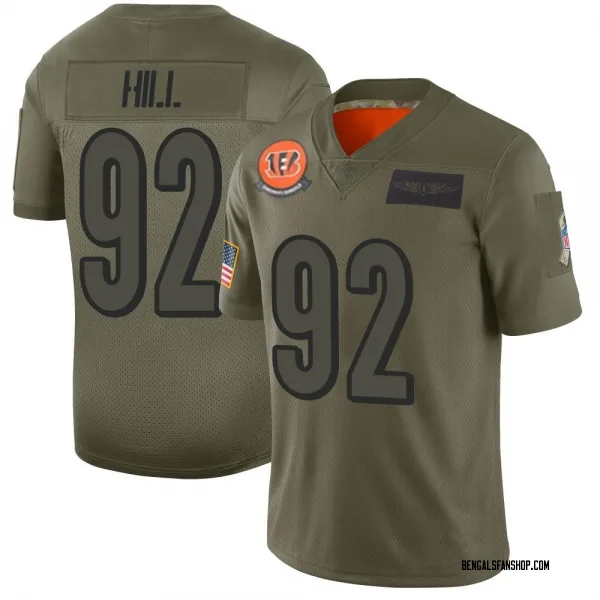 Men's B.J. Hill Cincinnati Bengals Limited Camo 2019 Salute to Service Jersey