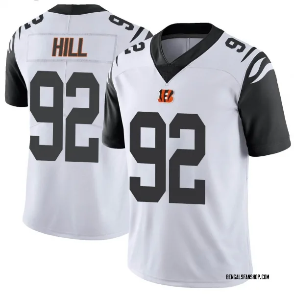 Men's B.J. Hill Cincinnati Bengals Limited White Color Rush Vapor Untouchable Jersey