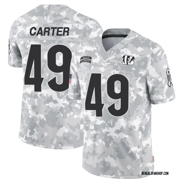 Men's Barrett Carter Cincinnati Bengals Limited Arctic Camo 2024 Salute to Service Jersey