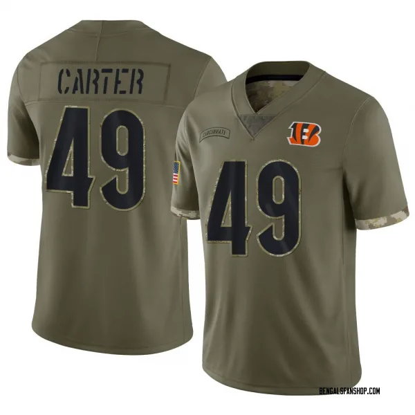 Men's Barrett Carter Cincinnati Bengals Limited Olive 2022 Salute To Service Jersey
