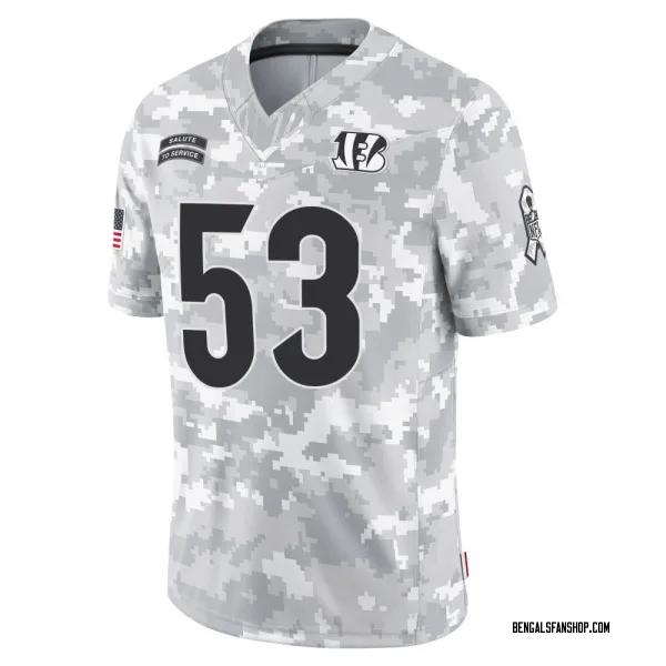 Men's Brian Asamoah II Cincinnati Bengals Limited Arctic Camo 2024 Salute to Service Jersey