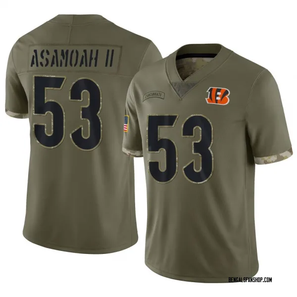 Men's Brian Asamoah II Cincinnati Bengals Limited Olive 2022 Salute To Service Jersey