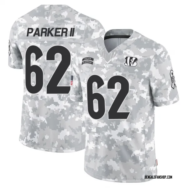 Men's Brian Parker II Cincinnati Bengals Limited Arctic Camo 2024 Salute to Service Jersey
