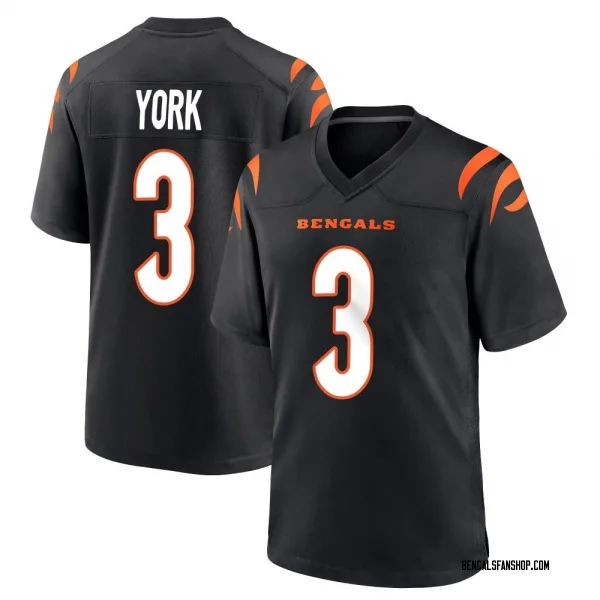 Men's Cade York Cincinnati Bengals Game Black Team Color Jersey