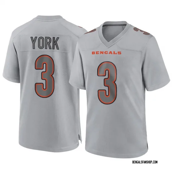 Men's Cade York Cincinnati Bengals Game Gray Atmosphere Fashion Jersey