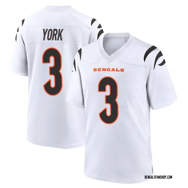 Men's Cade York Cincinnati Bengals Game White Jersey