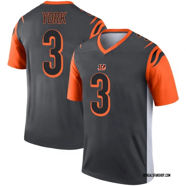Men's Cade York Cincinnati Bengals Legend Silver Jersey