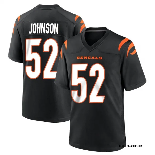 Men's Cedric Johnson Cincinnati Bengals Game Black Team Color Jersey