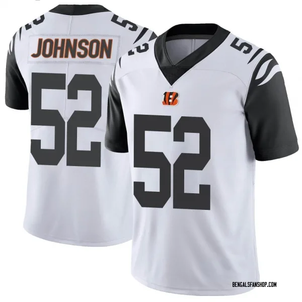 Men's Cedric Johnson Cincinnati Bengals Limited White Color Rush Vapor Untouchable Jersey