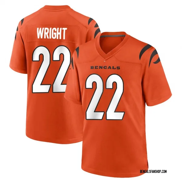 Men's Ceyair Wright Cincinnati Bengals Game Orange Jersey
