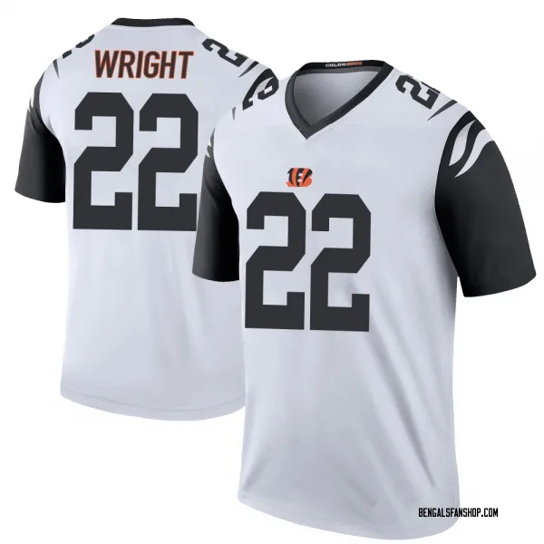 Men's Ceyair Wright Cincinnati Bengals Legend White Color Rush Jersey