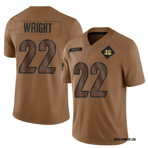 Men's Ceyair Wright Cincinnati Bengals Limited Brown 2023 Salute To Service Jersey