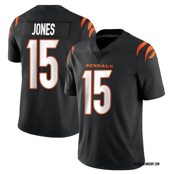 Men's Charlie Jones Cincinnati Bengals Limited Black Team Color Vapor Untouchable Jersey