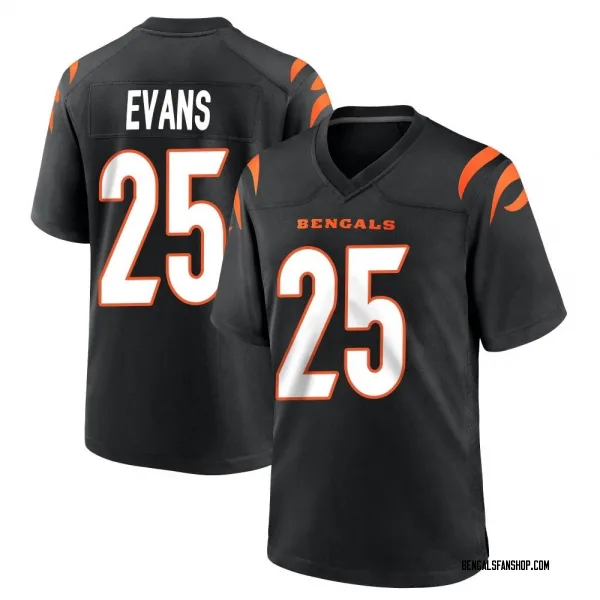 Men's Chris Evans Cincinnati Bengals Game Black Team Color Jersey