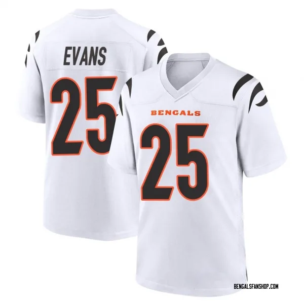 Men's Chris Evans Cincinnati Bengals Game White Jersey