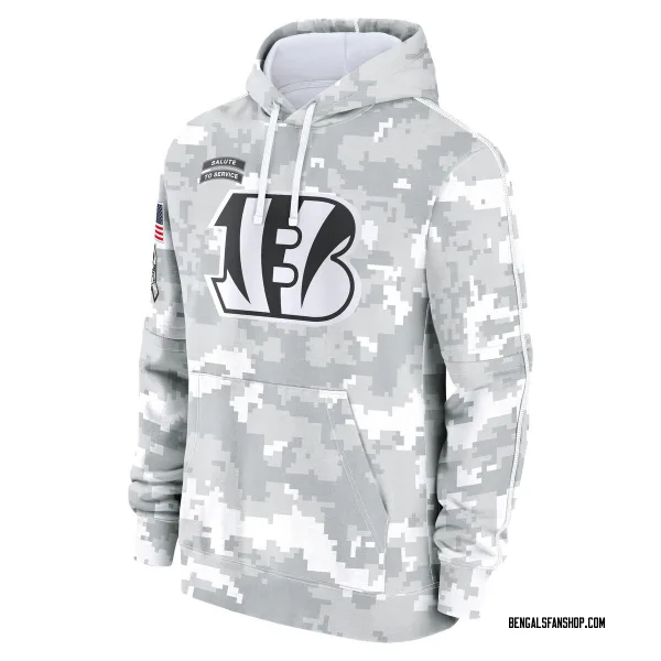 Men's Cincinnati Bengals Arctic Camo 2024 Salute to Service Club Fleece Pullover Hoodie
