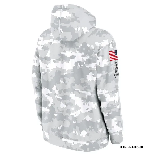 Men's Cincinnati Bengals Arctic Camo 2024 Salute to Service Club Fleece Pullover Hoodie
