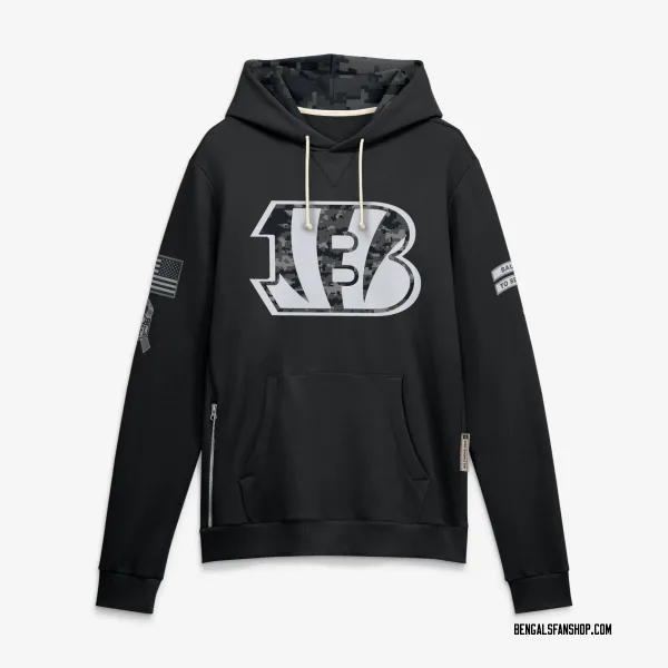 Men's Cincinnati Bengals Black 2026 Salute to Service Sideline Dri-FIT Pullover Hoodie