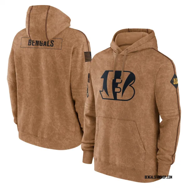 Men's Cincinnati Bengals Brown 2023 Salute to Service Club Pullover Hoodie