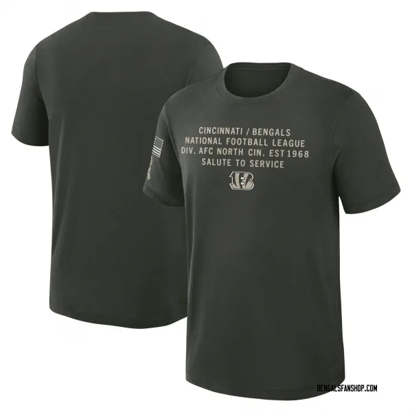 Men's Cincinnati Bengals Green Dark 2025 Salute to Service Sideline Slub T-Shirt