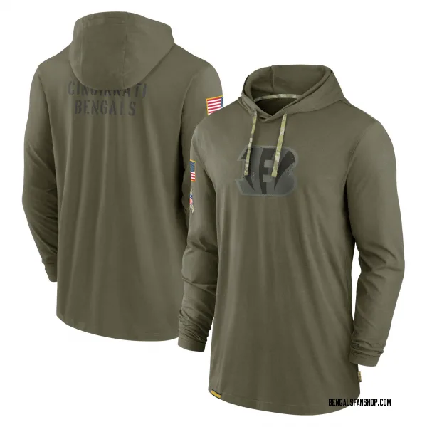 Men's Cincinnati Bengals Olive 2022 Salute to Service Tonal Pullover Hoodie