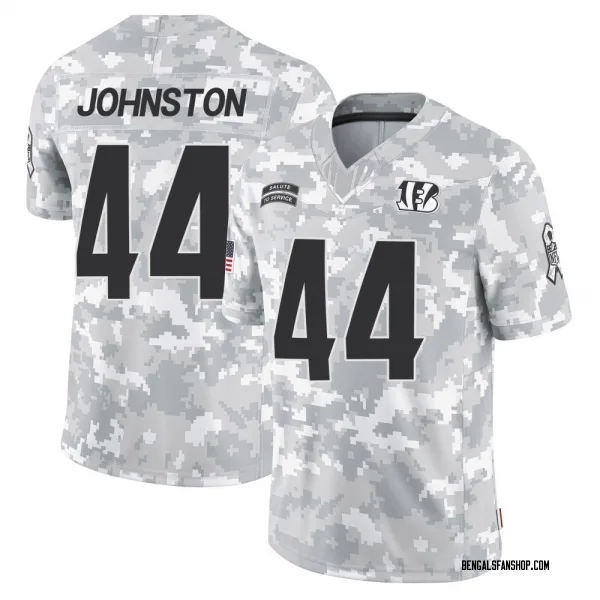 Men's Clay Johnston Cincinnati Bengals Limited Arctic Camo 2024 Salute to Service Jersey