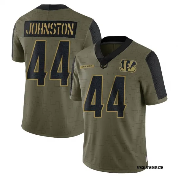Men's Clay Johnston Cincinnati Bengals Limited Olive 2021 Salute To Service Jersey