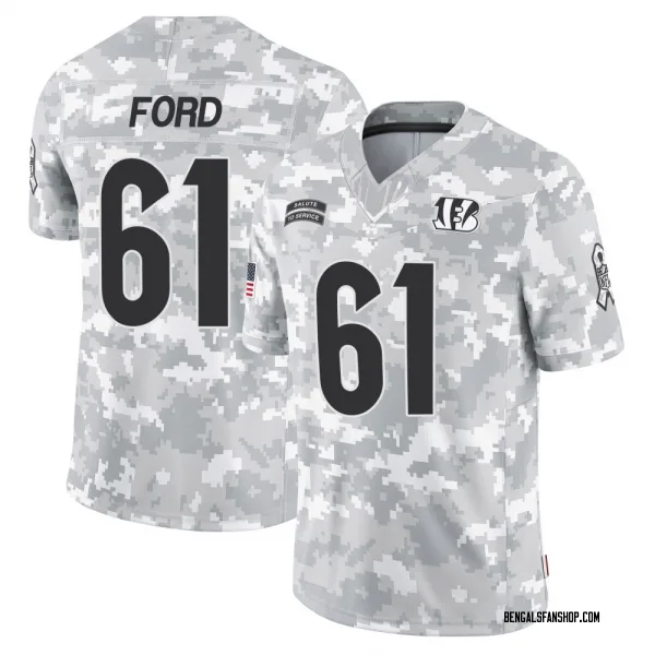 Men's Cody Ford Cincinnati Bengals Limited Arctic Camo 2024 Salute to Service Jersey