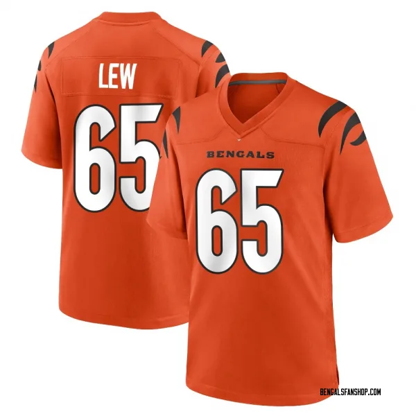 Men's Connor Lew Cincinnati Bengals Game Orange Jersey