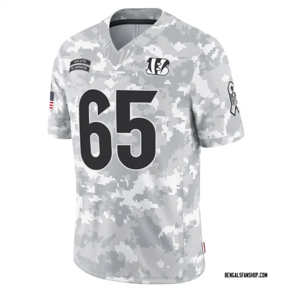 Men's Connor Lew Cincinnati Bengals Limited Arctic Camo 2024 Salute to Service Jersey