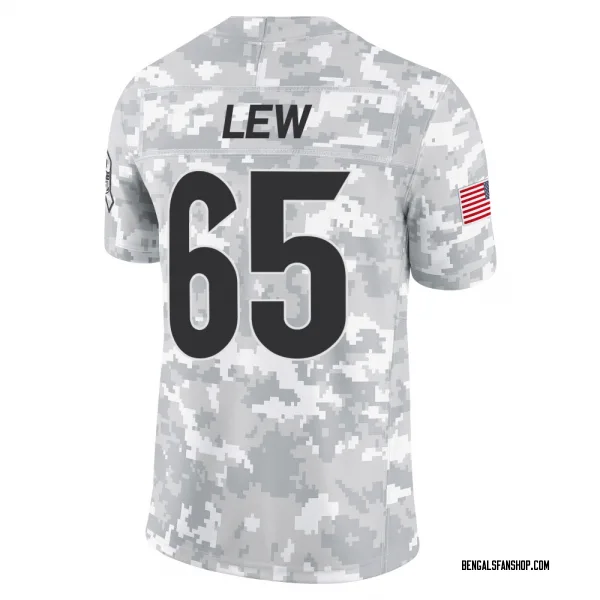 Men's Connor Lew Cincinnati Bengals Limited Arctic Camo 2024 Salute to Service Jersey