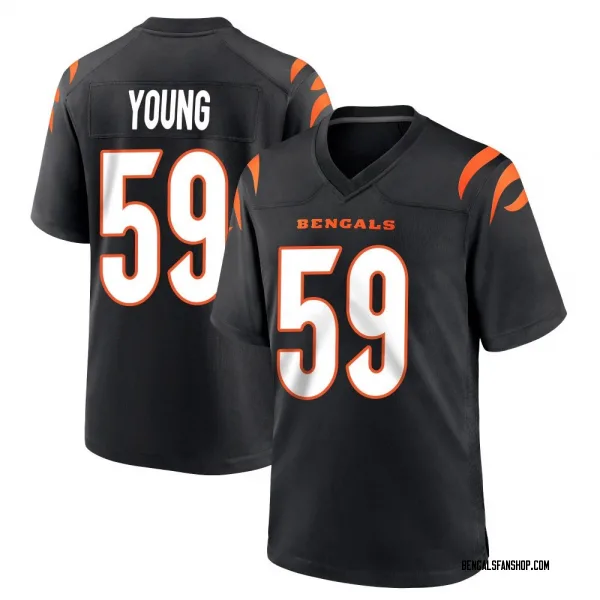 Men's Craig Young Cincinnati Bengals Game Black Team Color Jersey
