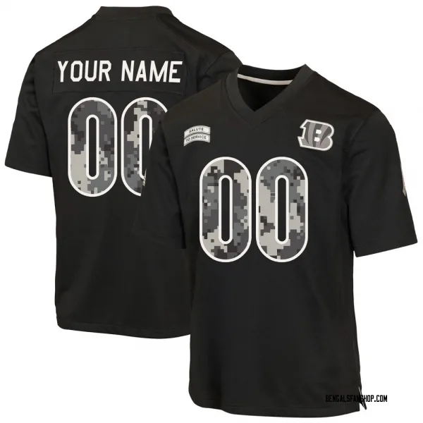 Men's Custom Cincinnati Bengals Game Black 2026 Salute to Service Jersey