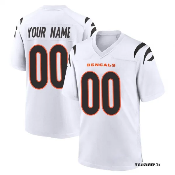 Men's Custom Cincinnati Bengals Game White Jersey