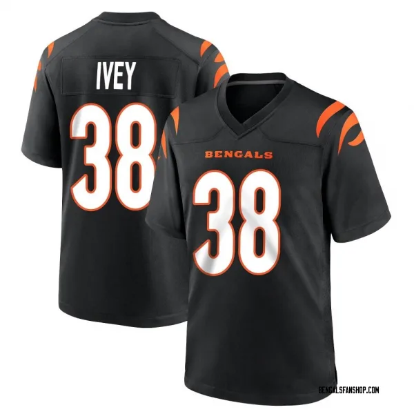 Men's DJ Ivey Cincinnati Bengals Game Black Team Color Jersey