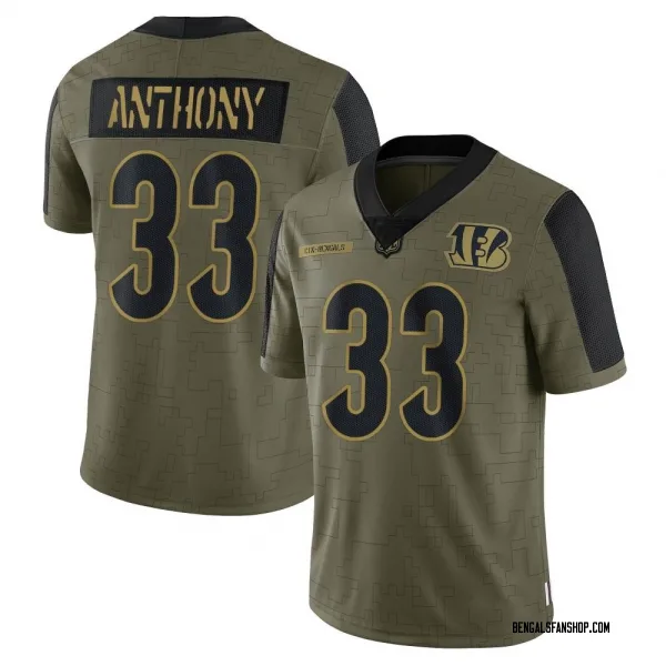 Men's Daijahn Anthony Cincinnati Bengals Limited Olive 2021 Salute To Service Jersey