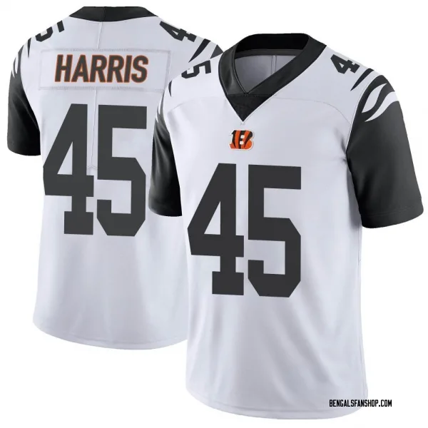 Men's Darien Harris Cincinnati Bengals Limited White Color Rush Vapor Untouchable Jersey