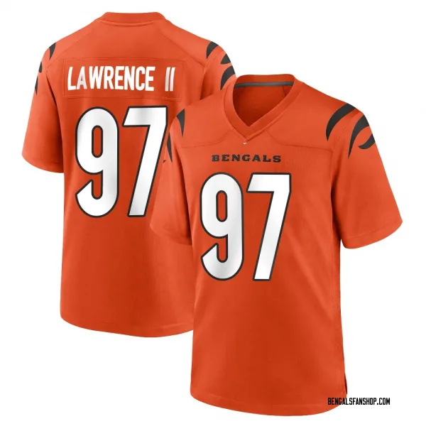 Men's Dexter Lawrence II Cincinnati Bengals Game Orange Jersey