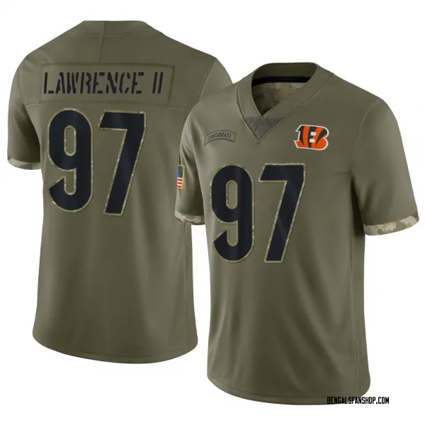 Men's Dexter Lawrence II Cincinnati Bengals Limited Olive 2022 Salute To Service Jersey