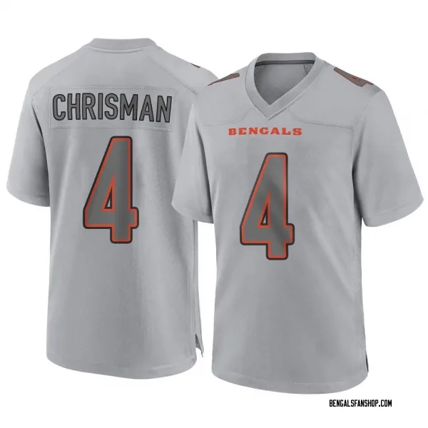 Men's Drue Chrisman Cincinnati Bengals Game Gray Atmosphere Fashion Jersey