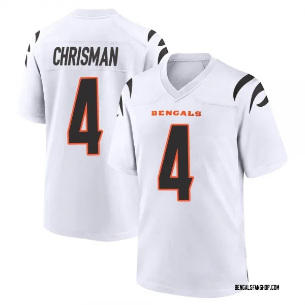 Men's Drue Chrisman Cincinnati Bengals Game White Jersey