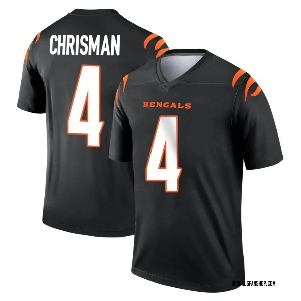 Men's Drue Chrisman Cincinnati Bengals Legend Black Jersey